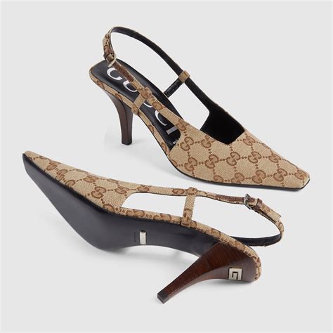 gucci gg slingback|Gucci monogram slingbacks.